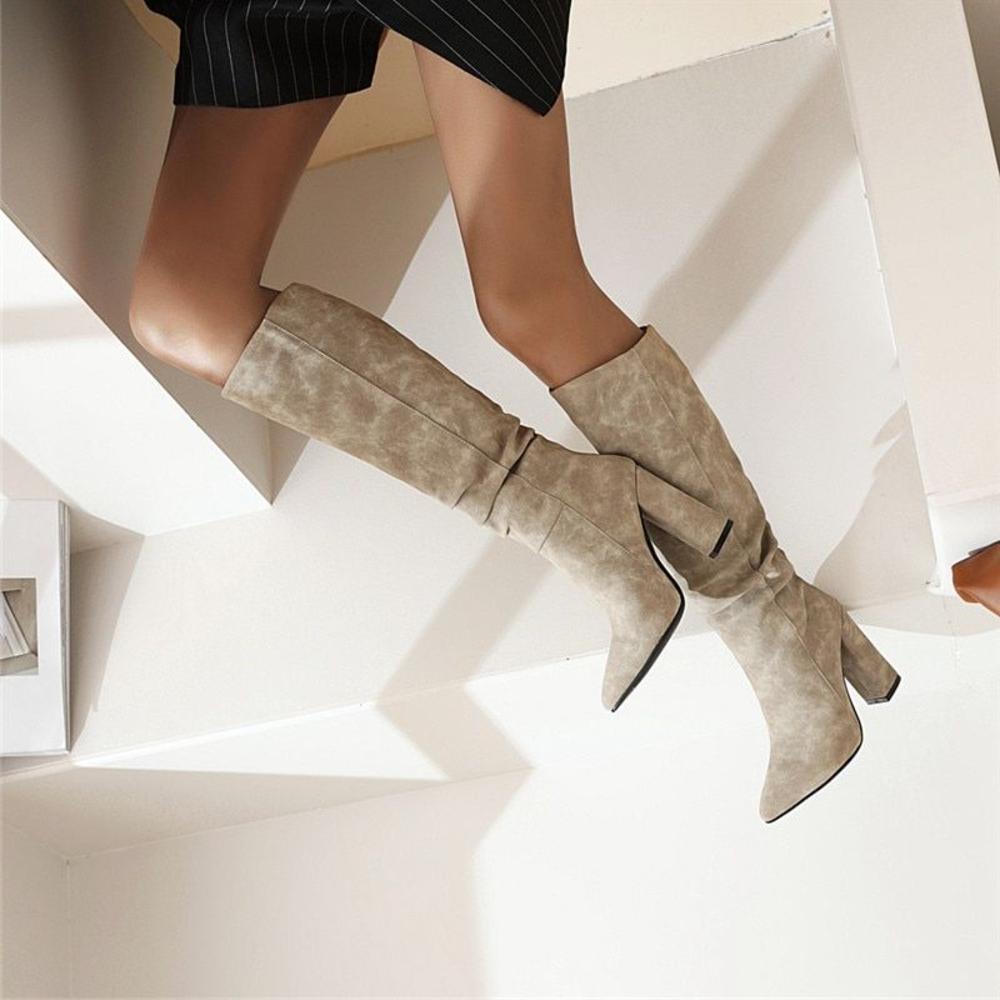 Victoria’s Slouchy Knee-High Pointed Toe City Boots