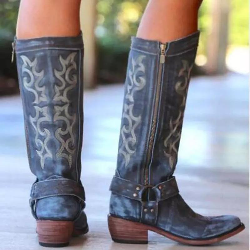Victoria’s Classic Embroidered Western Tall Boots