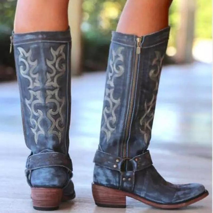 Victoria’s Classic Embroidered Western Tall Boots
