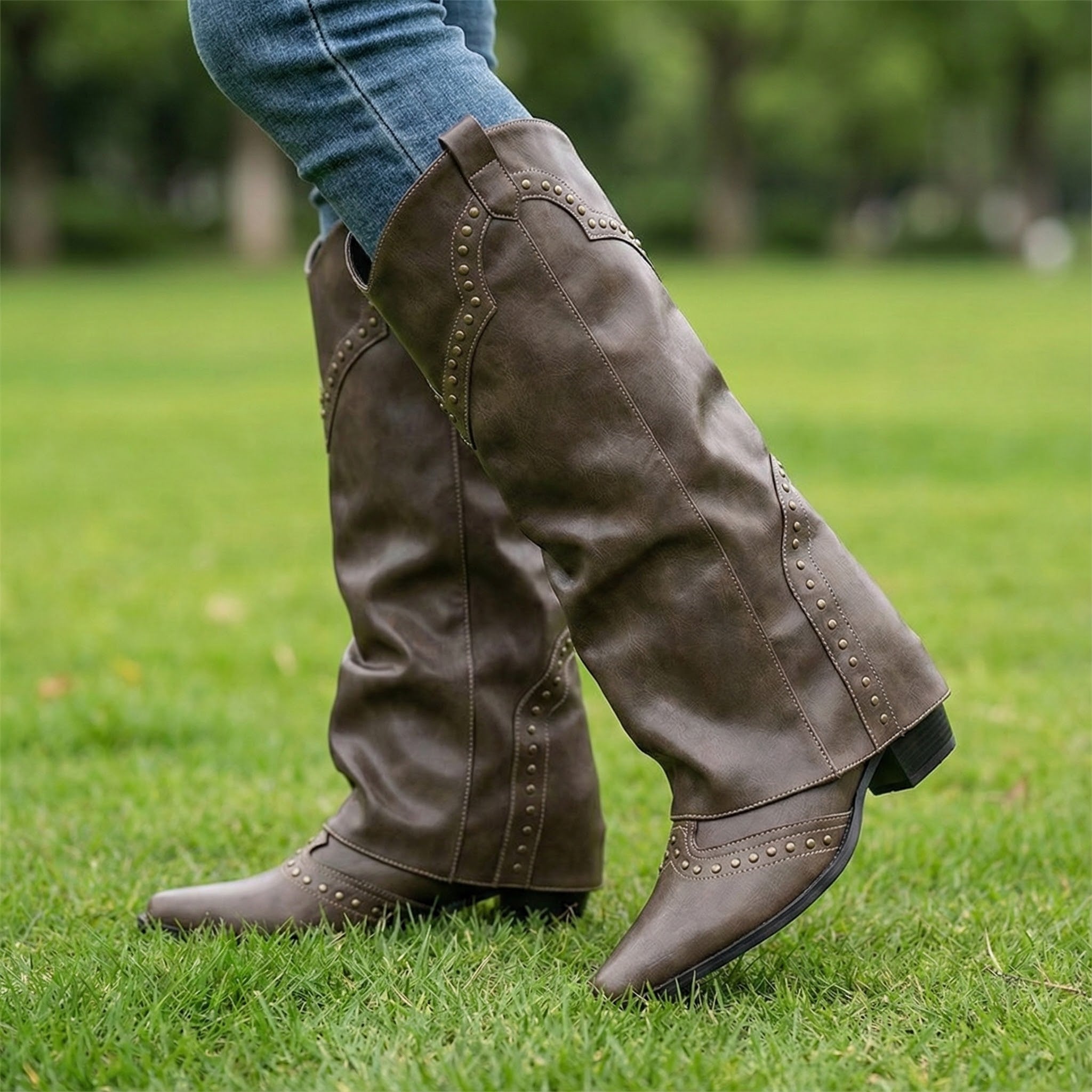 Victoria’s Studded Western Tall Boots