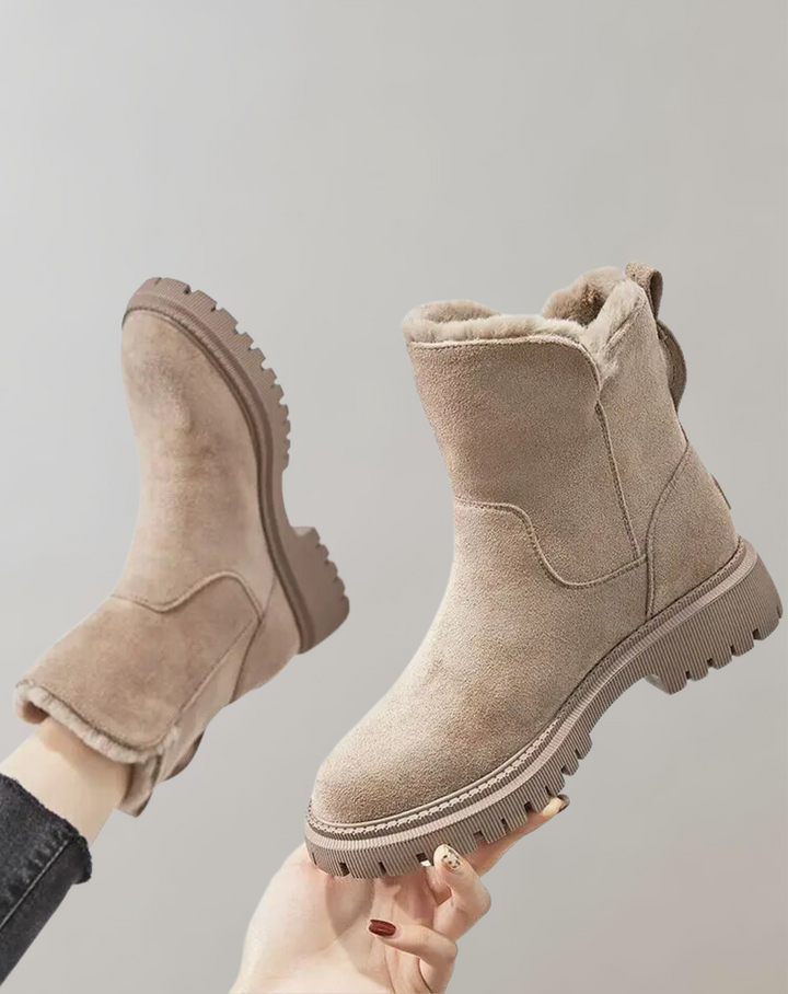 Victoria’s Cozy Faux Fur Winter Ankle Boots