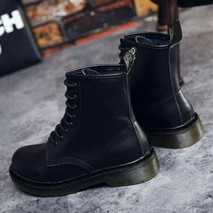 Victoria’s High-Ankle Leather Lace-Up Boots