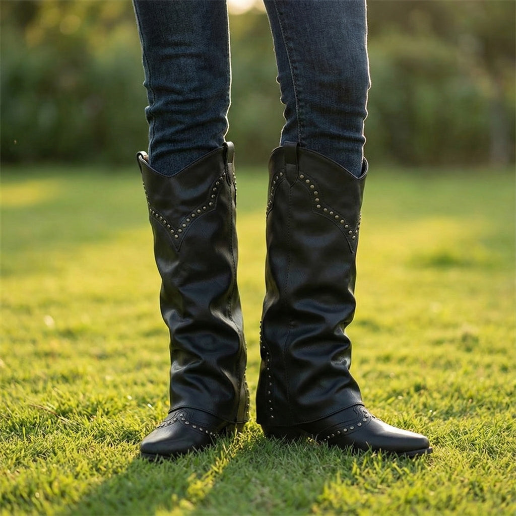 Victoria’s Studded Western Tall Boots