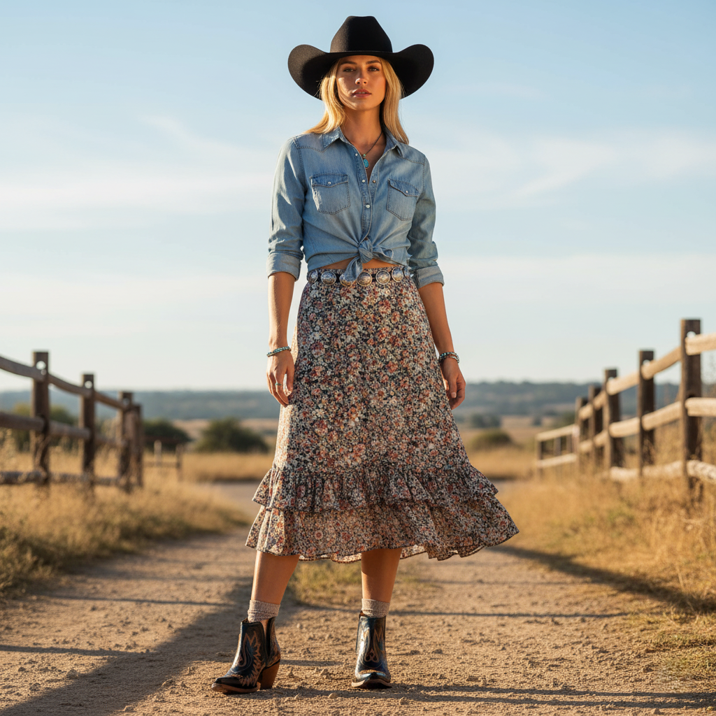 Victoria’s Boho Western Embroidered Ankle Boots