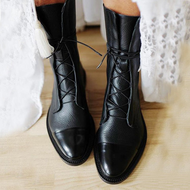Victoria’s Classic Lace-Up Genuine Leather Everyday Boots