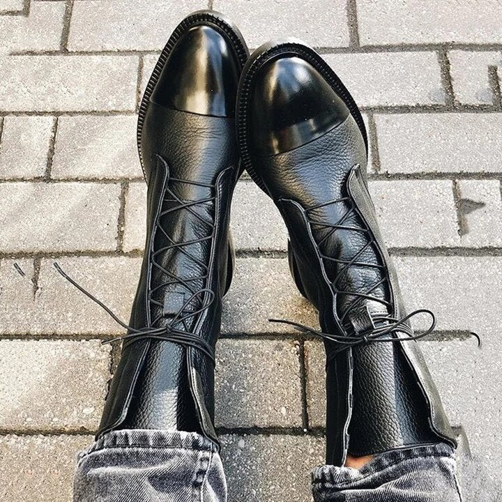 Victoria’s Classic Lace-Up Genuine Leather Everyday Boots