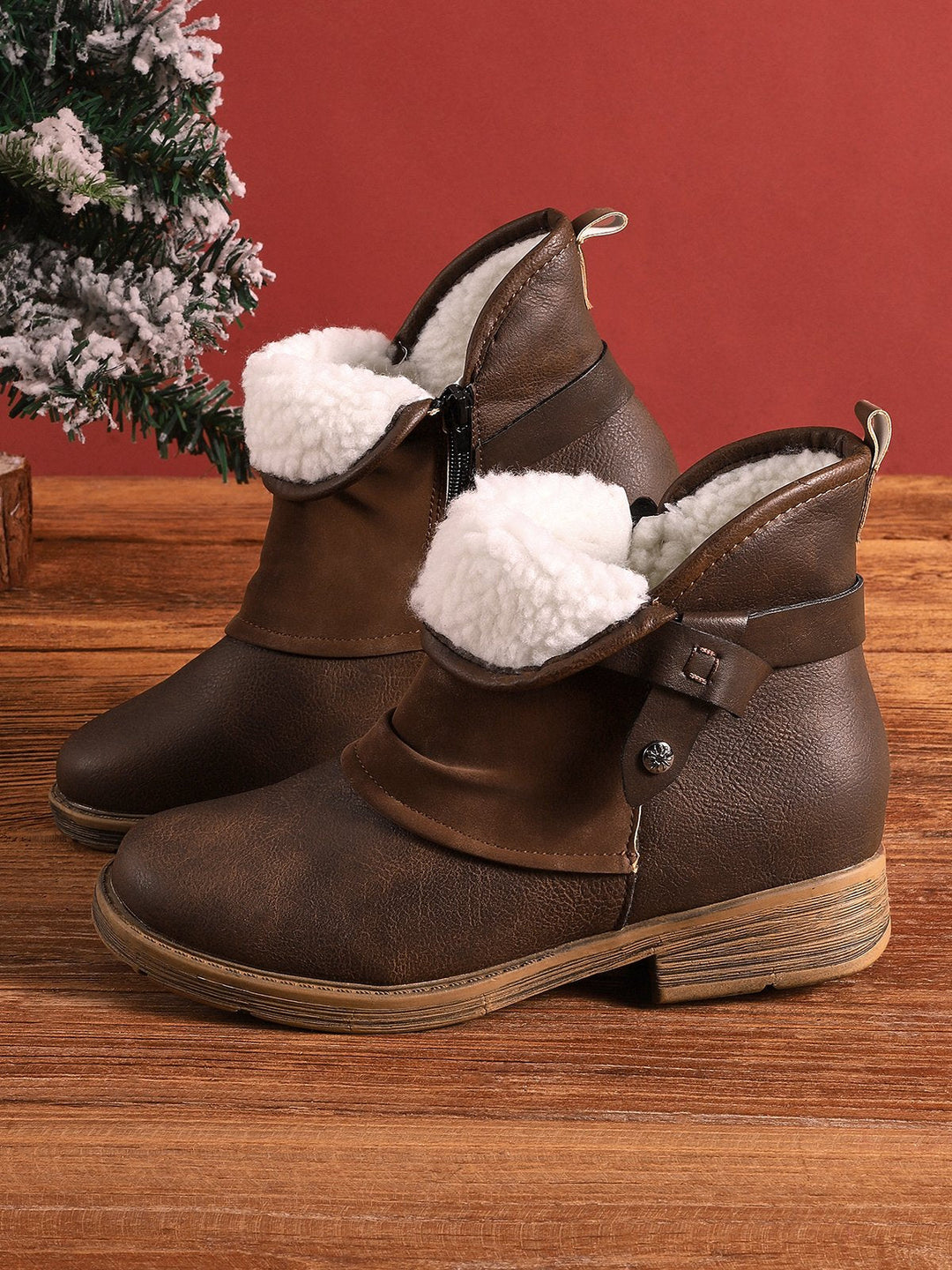 Victoria’s Classic Leather-Look Slip-On Ankle Boots