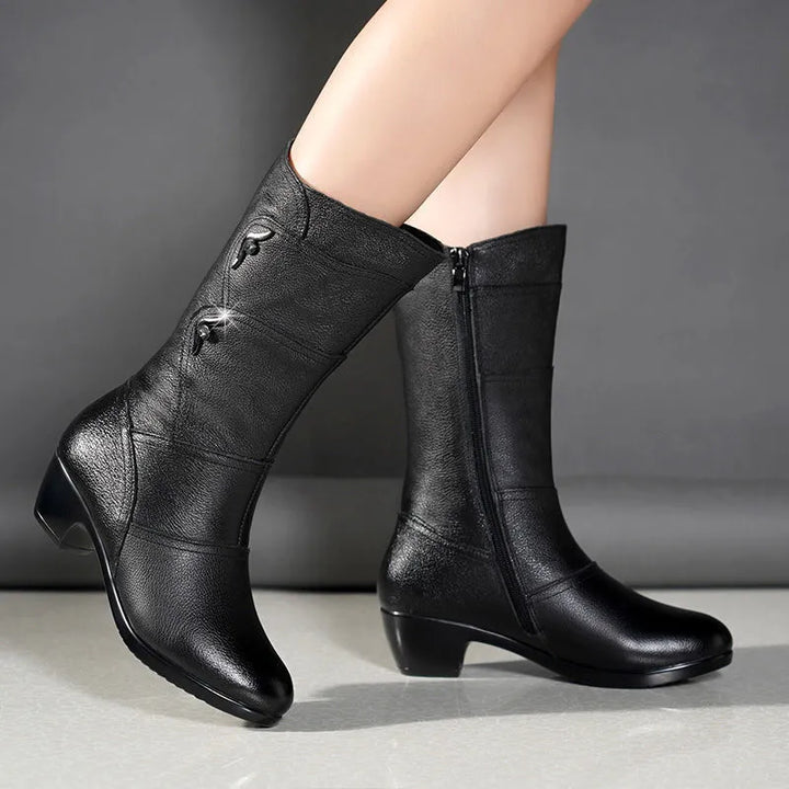 Victoria’s Elegant Mid-Calf Stitch Detail Comfort Boots