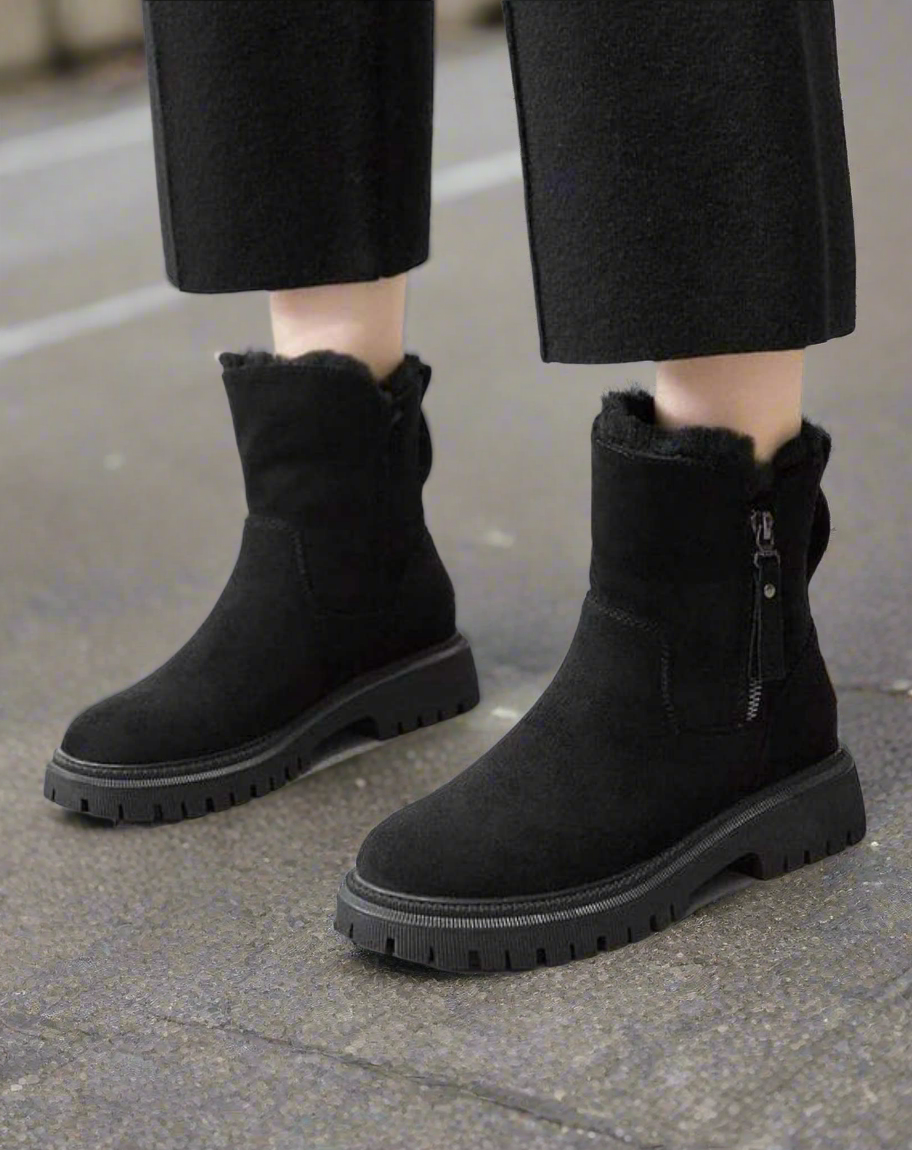 Victoria’s Warm Suede Slip-On Ankle Boots