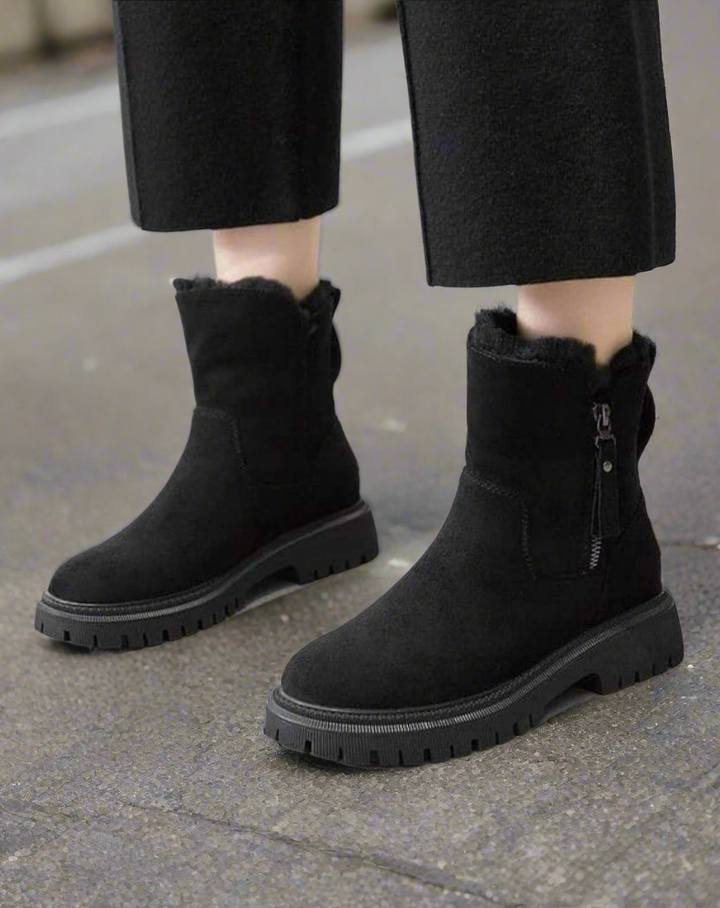 Victoria’s Warm Suede Slip-On Ankle Boots