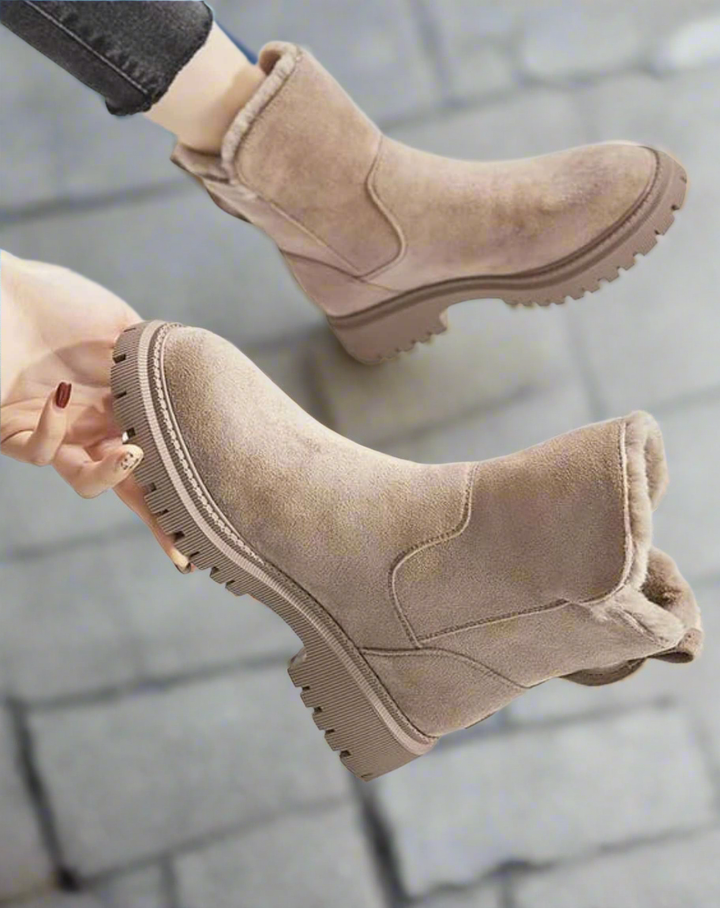 Victoria’s Warm Suede Slip-On Ankle Boots